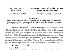 Kế hoạch triển khai thực hiện Đề án “Chuyển đổi số trong công tác phổ biến, giáo dục pháp luật giai đoạn 2025 - 2030” trên địa bàn xã Gia Lâm