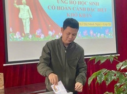 Trường THCS Liên Phương, xã Hồng Vân ủng hộ học sinh có hoàn cảnh đặc biệt khó khăn