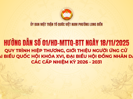 Ủy ban MTTQ Việt Nam phường Long Biên hướng dẫn quy trình hiệp thương giới thiệu người ứng cử ĐBQH khóa XVI và đại biểu HĐND các cấp nhiệm kỳ 2026–2031
