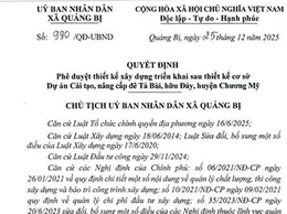 Quyết định Phê duyệt thiết kế xây dựng triển khai sau thiết kế cơ sở Dự án Cải tạo nâng cấp đê Tả Bùi, hữu Đáy huyện Chương Mỹ.