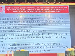 Phường Phú Diễn đấu giá đất để thực hiện Dự án đầu tư xây dựng nhà ở thấp tầng