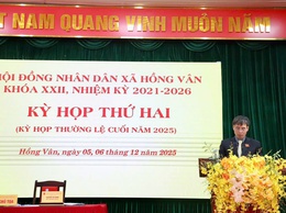 Kỳ họp thứ hai (kỳ họp thường lệ cuối năm 2025) HĐND xã Hồng Vân khoá XXII, nhiệm kỳ 2021-2026 thành công tốt đẹp