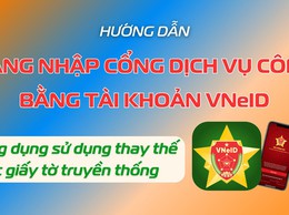Hướng dẫn đăng nhập Cổng dịch vụ công bằng tài khoản VNeID để thực hiện thủ tục hành chính