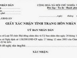 Không yêu cầu giấy xác nhận độc thân khi đăng ký kết hôn