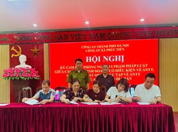 Công an xã Phúc Tiến tổ chức  hội nghị tuyên truyền, phổ biến pháp luật và ký cam kết phòng, chống tội phạm