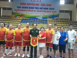 Hội cựu  chiến binh quận Hoàng Mai hoàn thành xuất sắc nội dung thi đấu tại  giải bóng chuyền hơi, cầu lông hội CCB thành phố Hà Nội, chào mừng 50 năm giải phóng Miền Nam thống nhất đất nước năm 2025