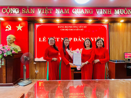Chi bộ trường THCS Yên Sở tổ chức lễ kết nạp Đảng viên mới
