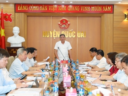 Phó Chủ tịch Thường trực UBND thành phố Hà Nội Lê Hồng Sơn, làm việc với huyện Quốc Oai về sắp xếp đơn vị hành chính cấp xã mới