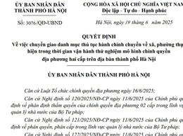Chuyển giao danh mục TTHC chuyển về xã, phường thực hiện trong thời gian vận hành thử nghiệm mô hình chính quyền địa phương hai cấp