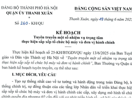Kế hoạch số 260/KH-QU về tuyên truyền một số nhiệm vụ trọng tâm thực hiện sắp xếp tổ chức bộ máy và đơn vị hành chính