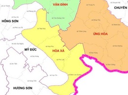 Bản đồ phương án thành lập xã Hoà Xá thuộc thành phố Hà Nội