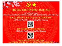 Thông báo trụ sở làm việc của Đảng ủy - HĐND - UBND - UBMTTQ phường Phú Thượng
