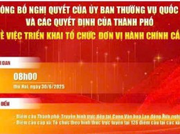 Thành phố Hà Nội tổ chức Lễ công bố Nghị quyết của Ủy ban Thường vụ Quốc hội và các Quyết định của Thành phố về việc triển khai tổ chức đơn vị hành chính cấp xã
