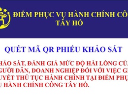 Điểm phục vụ hành chính công Tây Hồ