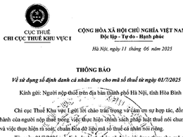 Sử dụng số định danh cá nhân thay cho mã số thuế từ 01/7/2025