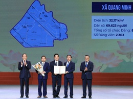 Đón nhận Quyết định về thành lập xã Quang Minh mới