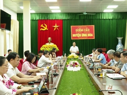UBND huyện Ứng Hoà tổ chức hội nghị kiểm điểm kết quả thực hiện nhiệm vụ công tác tháng 5/2025, phương hướng nhiệm vụ trọng tâm tháng 6/2025.