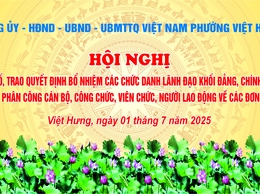Hội nghị công bố, trao quyết định bổ nhiệm các chức danh lãnh đạo khối Đảng, Chính quyền và phân công CBCCVC-NLĐ về các đơn vị