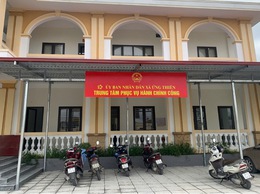 Trung tâm hành chính công xã Ứng Thiên ngày đầu vận hành theo mô hình chính quyền hai cấp