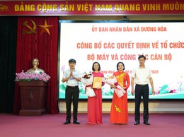 UBND xã tổ chức công bố Quyết định thành lập Trạm Y tế xã Dương Hoà và các chức danh lãnh đạo Trạm