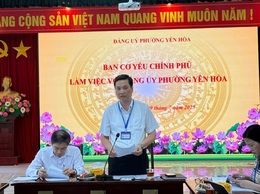 Đoàn công tác Ban Cơ yếu Chính phủ làm việc với Đảng uỷ phường Yên Hoà về tình hình vận hành điều hành tác nghiệp có bảo mật