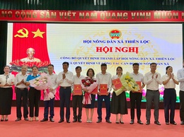 Hội nghị công bố Quyết định thành lập Hội Nông dân xã Thiên Lộc và Quyết định về công tác cán bộ Hội Nông dân xã