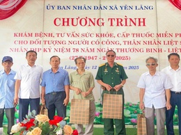 XÃ YÊN LÃNG TỔ CHỨC KHÁM BỆNH, TƯ VẤN SỨC KHỎE, CẤP THUỐC MIỄN PHÍ CHO CÁC ĐỐI TƯỢNG CHÍNH SÁCH NHÂN DỊP KỶ NIỆM 78 NĂM NGÀY THƯƠNG BINH - LIỆT SĨ (27/7/1947 – 27/7/2025).
