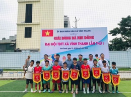 UBND xã Vĩnh Thanh tổ chức Giải Bóng đá nhi đồng Đại hội TDTT xã Vĩnh Thanh lần thứ I - năm 2025.