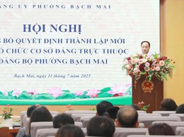Hội nghị công bố quyết định thành lập, chỉ định nhân sự 6 tổ chức cơ sở đảng trực thuộc Đảng ủy Phường Bạch Mai