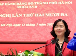 Bí thư Thành ủy Hà Nội Bùi Thị Minh Hoài: Thống nhất cao về phương hướng công tác nhân sự Đại hội Đảng bộ thành phố Hà Nội