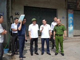 Lãnh đạo xã Thanh Oai kiểm tra và đôn đốc tiến độ công tác giải phóng mặt bằng các dự án đầu tư công