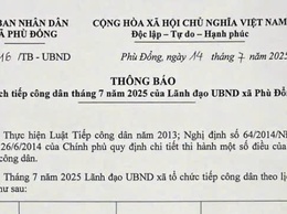 Lịch tiếp công dân tháng 7 