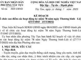 Phường Tây Tựu có nhiều hoạt động thiết thực, ý nghĩa kỷ niệm 78 năm ngày Thương binh - Liệt sĩ