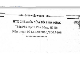 Hồ sơ sản phẩm của HTX chế biến sữa bò Phù Đổng