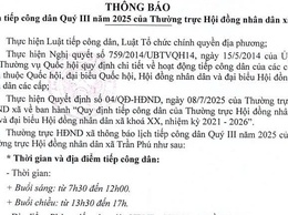 Lịch tiếp công dân Quý III năm 2025 của Thường trực Hội đồng nhân dân xã