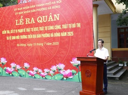 Phường Hà Đông tổ chức lễ ra quân kiểm tra, xử lý vi phạm, bảo đảm trật tự ATGT, TTCC, TTĐT và vệ sinh môi trường trên địa bàn phường năm 2025