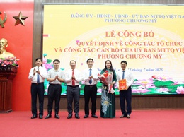 Lễ công bố Quyết định về công tác tổ chức và công tác cán bộ Uỷ ban MTTQ Việt Nam phường Chương Mỹ