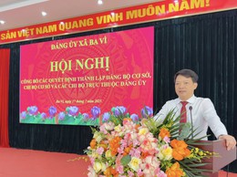 Đảng uỷ xã Ba Vì tổ chức Hội nghị công bố các quyết định thành lập Đảng bộ cơ sở, chi bộ cơ sở và các chi bộ trực thuộc Đảng uỷ.
