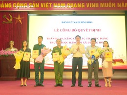 Đảng uỷ xã Dương Hoà công bố Quyết định thành lập, nâng cấp các tổ chức cơ sở Đảng và triển khai một số nhiệm vụ trọng tâm