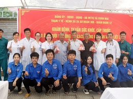 Khám sức khoẻ, tri ân người có công với cách mạng nhân dịp kỷ niệm ngày Thương binh Liệt sỹ 27/7 ở xã Xuân Mai
