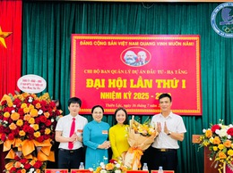 Chi bộ Ban Quản lý dự án Đầu tư - Hạ tầng xã Thiên Lộc tổ chức Đại hội lần thứ I, nhiệm kỳ 2025 - 2030