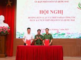 Hội nghị triển khai thực hiện nhiệm vụ trọng tâm về công tác PCCC&CNCH sau khi thành lập chính quyền địa phương 2 cấp và hướng dẫn Luật và tuyên truyền PCCC&CNCH trên địa bàn xã Quốc Oai