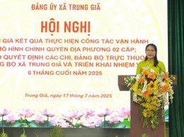 ĐẢNG BỘ TRUNG GIÃ TRAO QUYẾT ĐỊNH THÀNH LẬP CÁC CHI, ĐẢNG BỘ TRỰC THUỘC VÀ ĐÁNH GIÁ KẾT QUẢ CÔNG TÁC VẬN HÀNH MÔ HÌNH CHÍNH QUYỀN ĐỊA PHƯƠNG 02 CẤP 