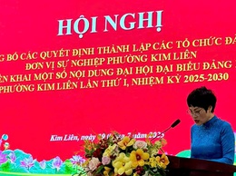 PHƯỜNG KIM LIÊN: CÔNG BỐ QUYẾT ĐỊNH THÀNH LẬP CÁC TỔ CHỨC ĐẢNG TRỰC THUỘC; ĐƠN VỊ SỰ NGHIỆP