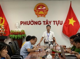 UBND phường Tây Tựu chỉ đạo chủ động các biện pháp ứng phó với cơn bão số 3
