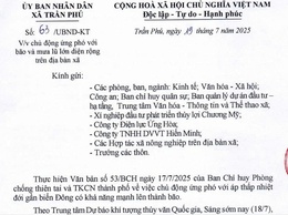 Công văn về việc chủ động ứng phó với bão và mưa lũ lớn diện rộng trân địa bàn xã