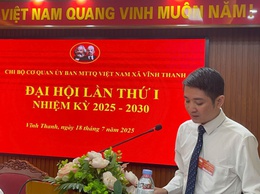 ĐẠI HỘI CHI BỘ CƠ QUAN UB MTTQ VIỆT NAM XÃ VĨNH THANH LẦN THỨ I, NHIỆM KỲ 2025-2030

