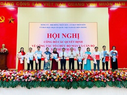 
Hội nghị công bố các Quyết định về công tác tổ chức bộ máy và cán bộ xã Tiến Thắng
