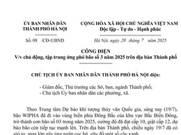 CÔNG ĐIỆN  
V/v chủ động, tập trung ứng phó bão số 3 năm 2025 trên địa bàn Thành phố