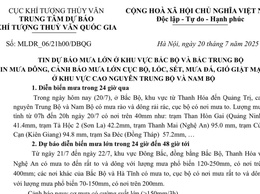 Thông tin dự báo thời tiết của Trung tâm dự báo khí tượng thủy văn quốc gia về cơn bão số 3